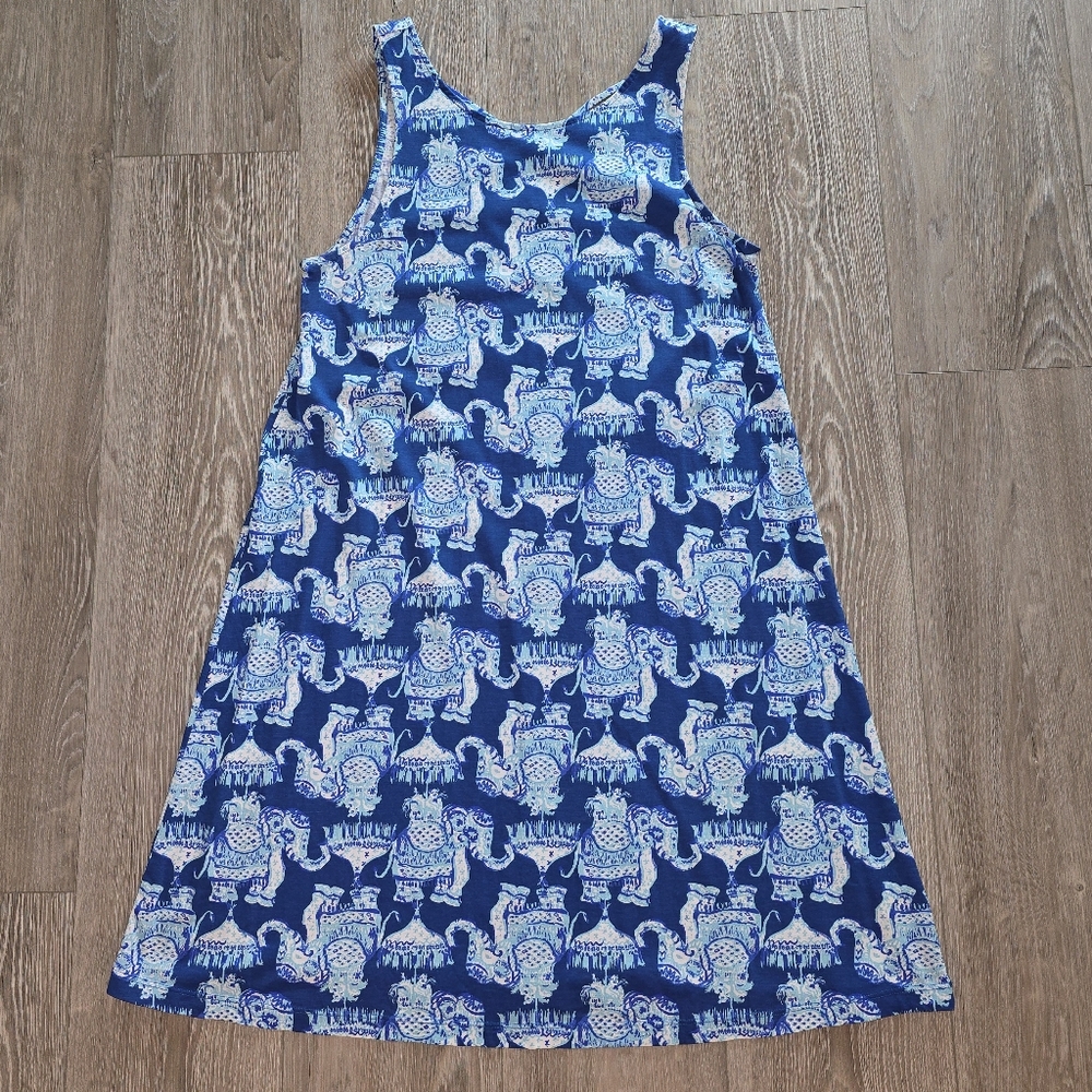 Lilly Pulitzer Blue and White Patterned Mini Dress